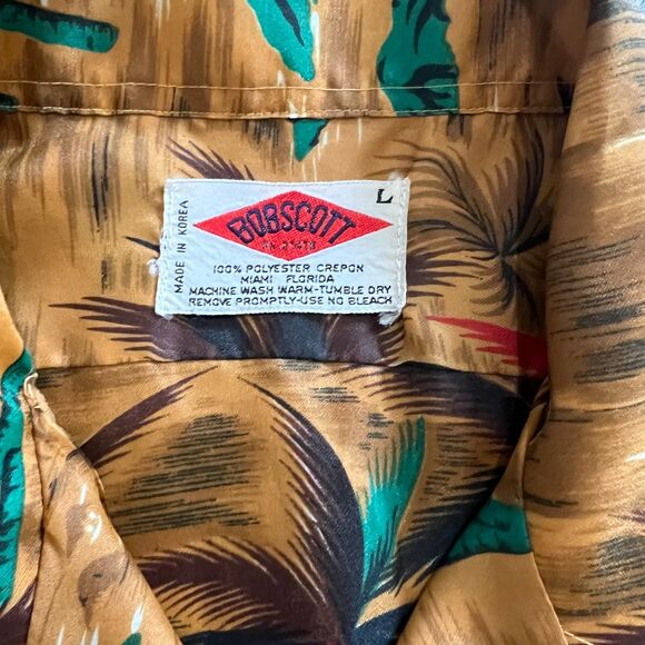 Vintage 70's Bob Scott Polyester Hawaiian Shirt Korea L - Picture 3 of 5